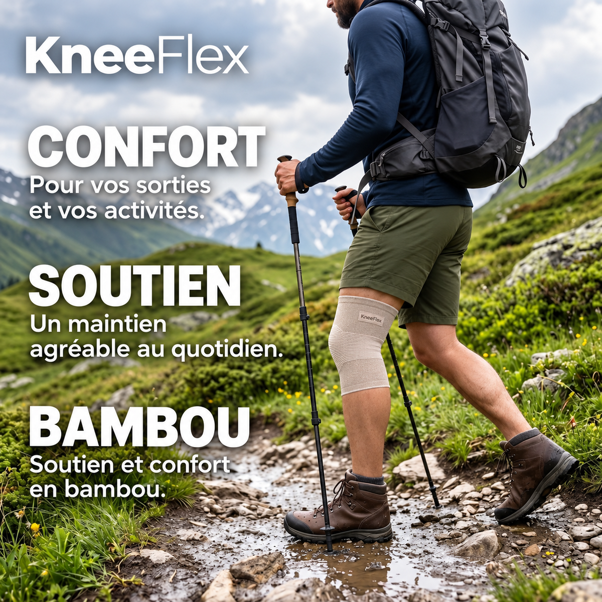 Kneeflex – Genouillère de Compression en Bambou