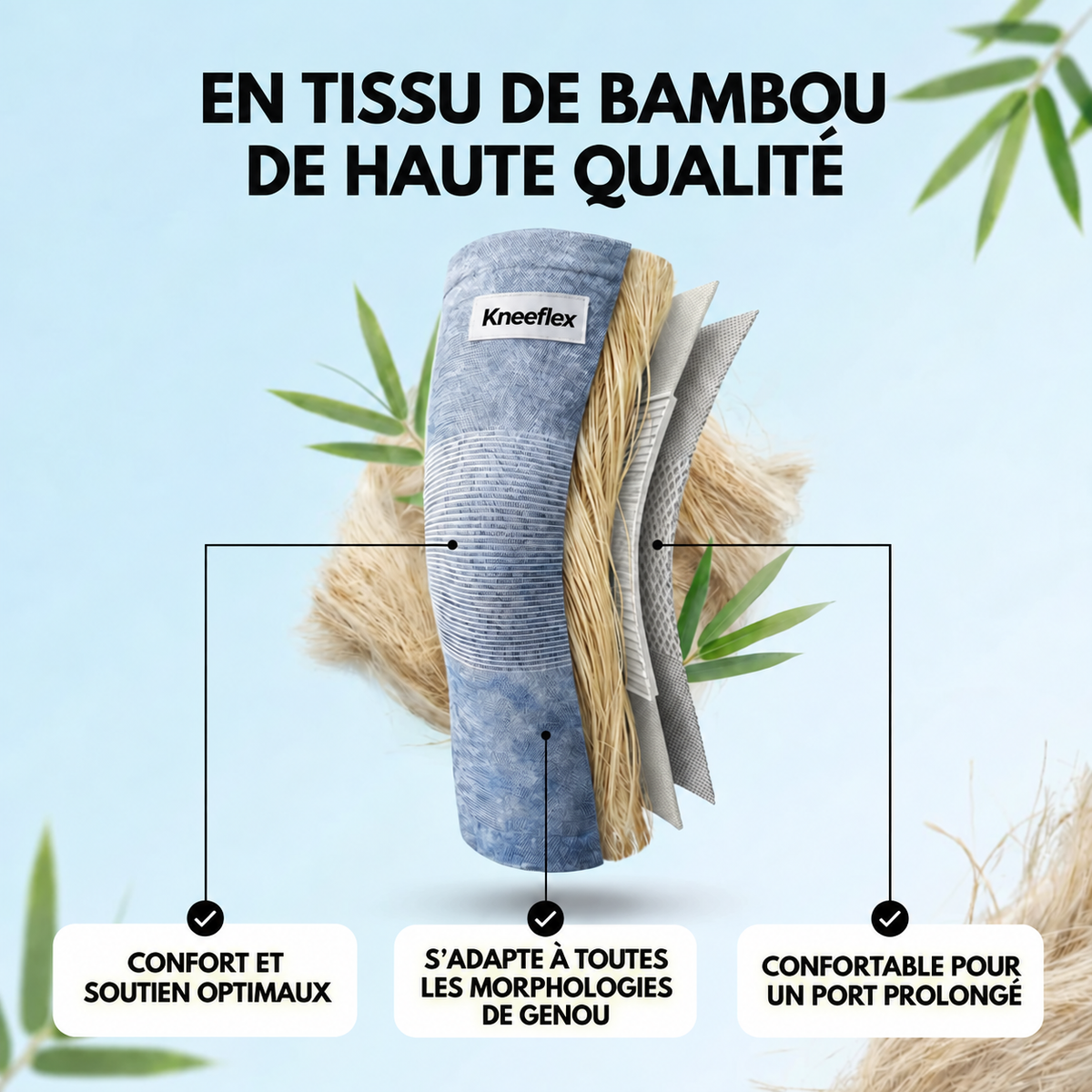 Kneeflex – Genouillère de Compression en Bambou